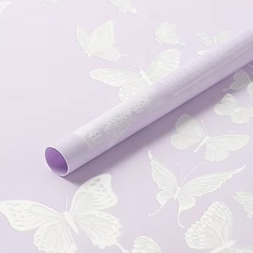 Papel de regalo floral de mariposa
