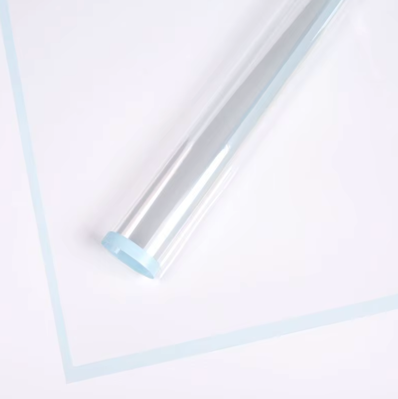 Colored Border Transparent Floral Wrapping Paper