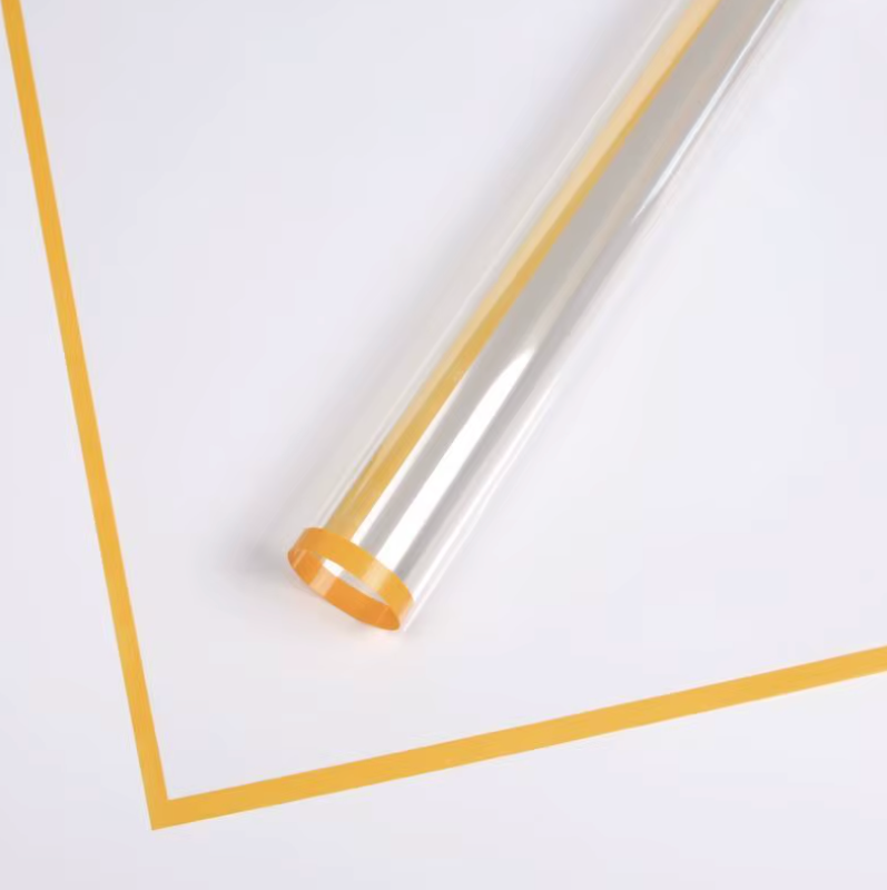 Colored Border Transparent Floral Wrapping Paper