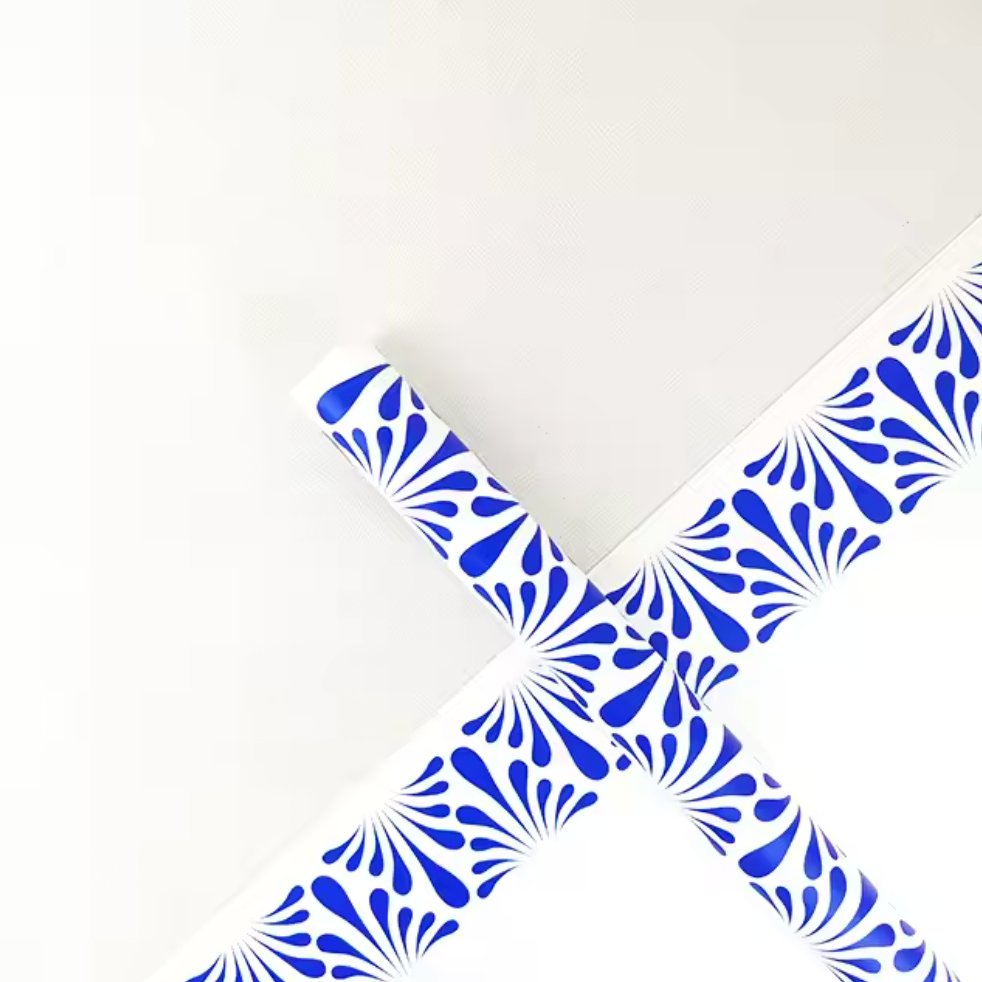Striped Edges Floral Wrapping Paper