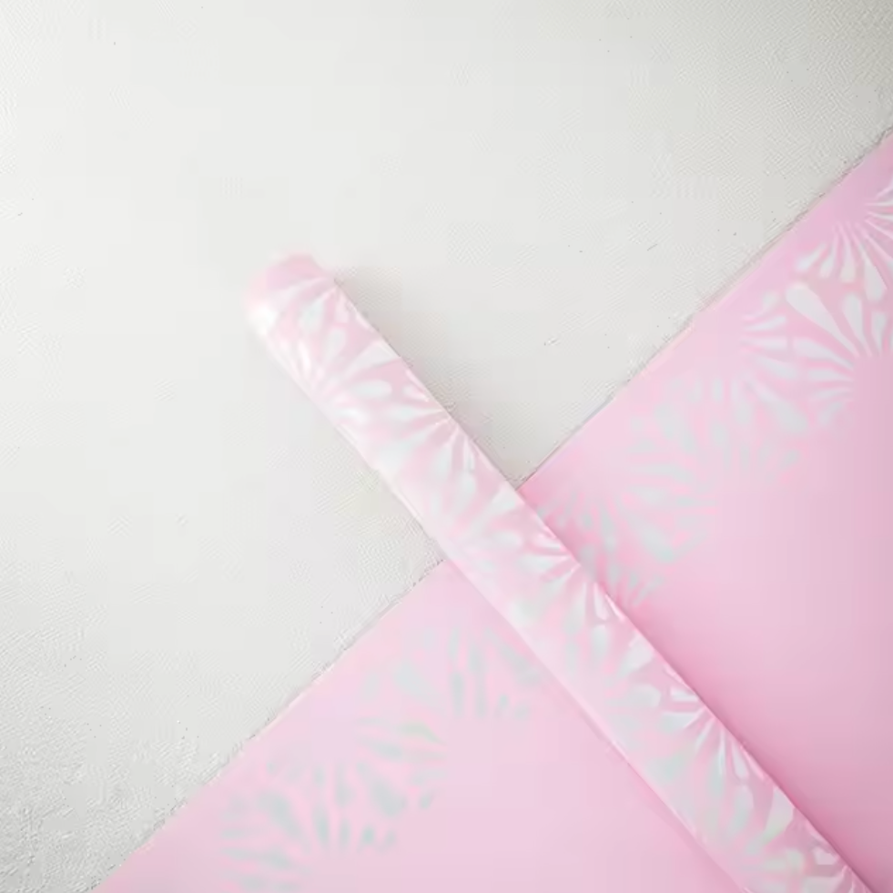 Striped Edges Floral Wrapping Paper