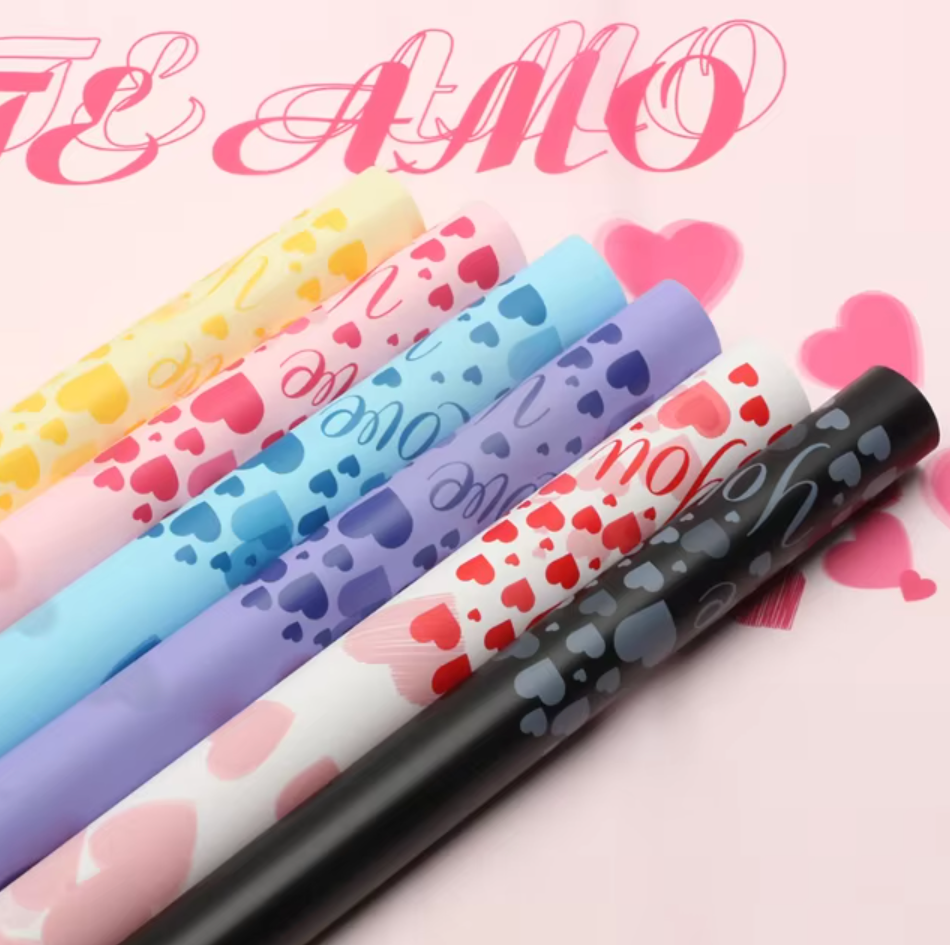 "Te Amo" Floral Wrapping Paper | Romantic Waterproof Flower Bouquet Wrap