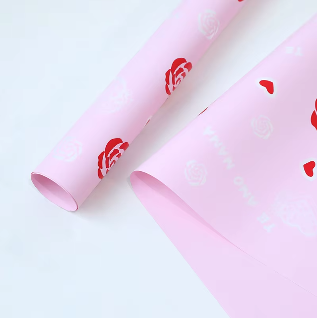 Papel de regalo floral "Te amo mamá"