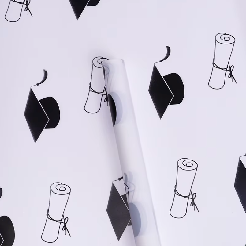 Papel de regalo floral de graduación
