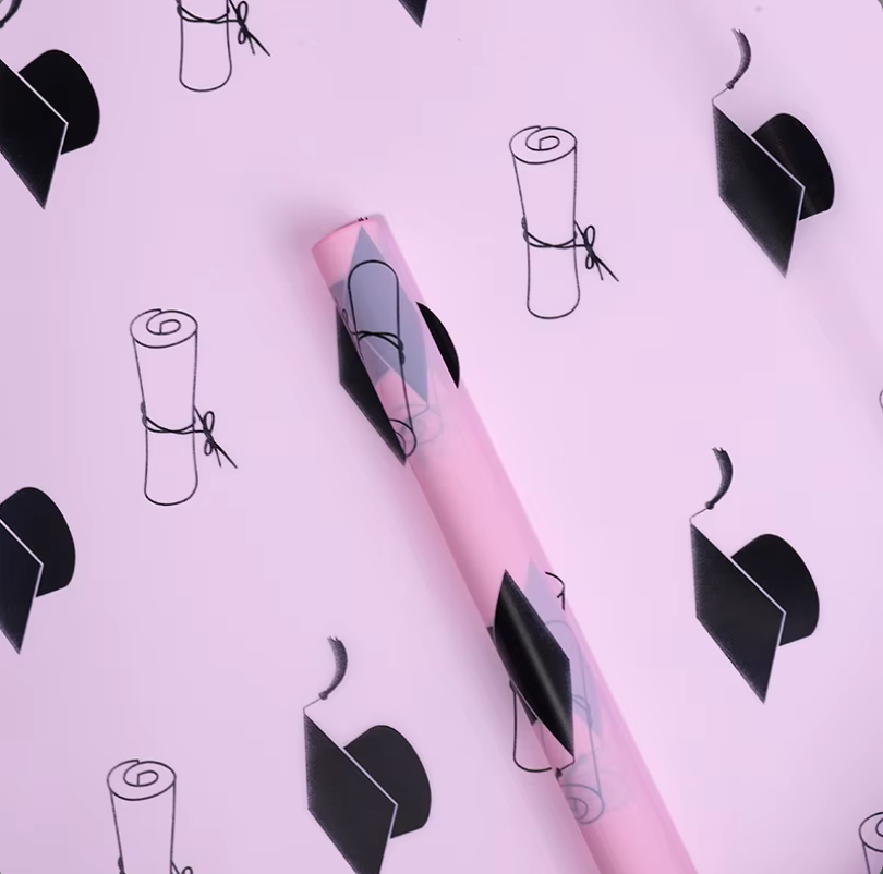 Papel de regalo floral de graduación