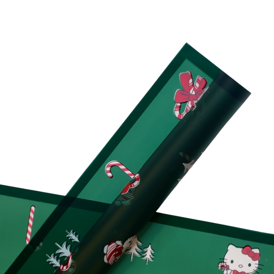 Candy Cane Hello Kitty Floral Wrapping Paper