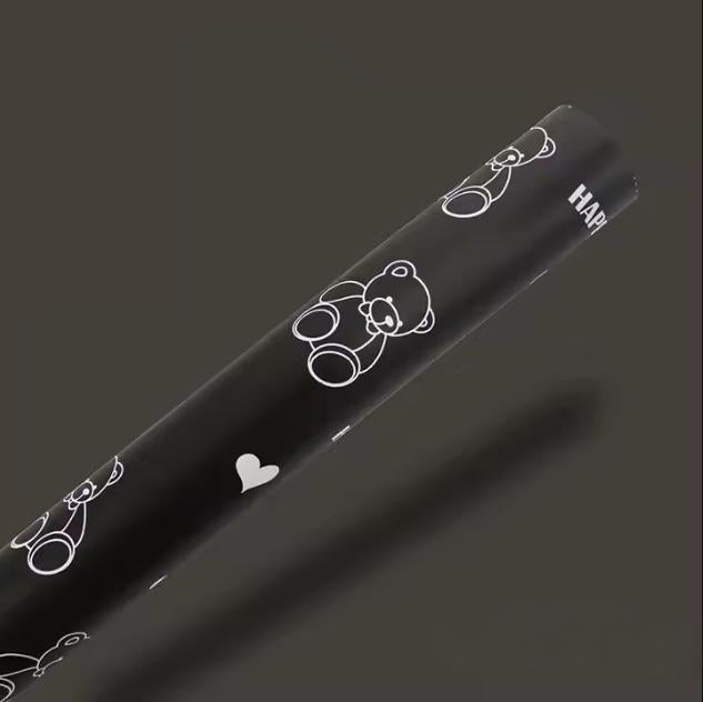 Teddy Bear Floral Wrapping Paper