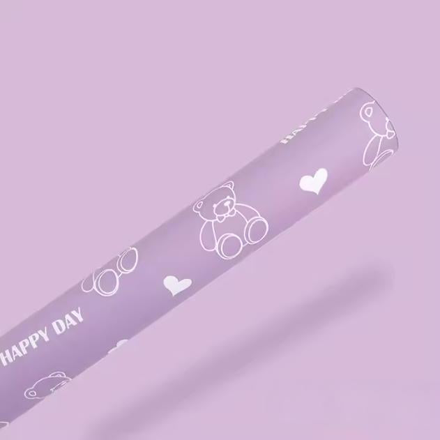 Teddy Bear Floral Wrapping Paper