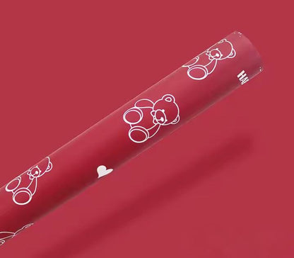Teddy Bear Floral Wrapping Paper