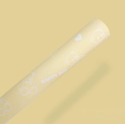 Teddy Bear Floral Wrapping Paper