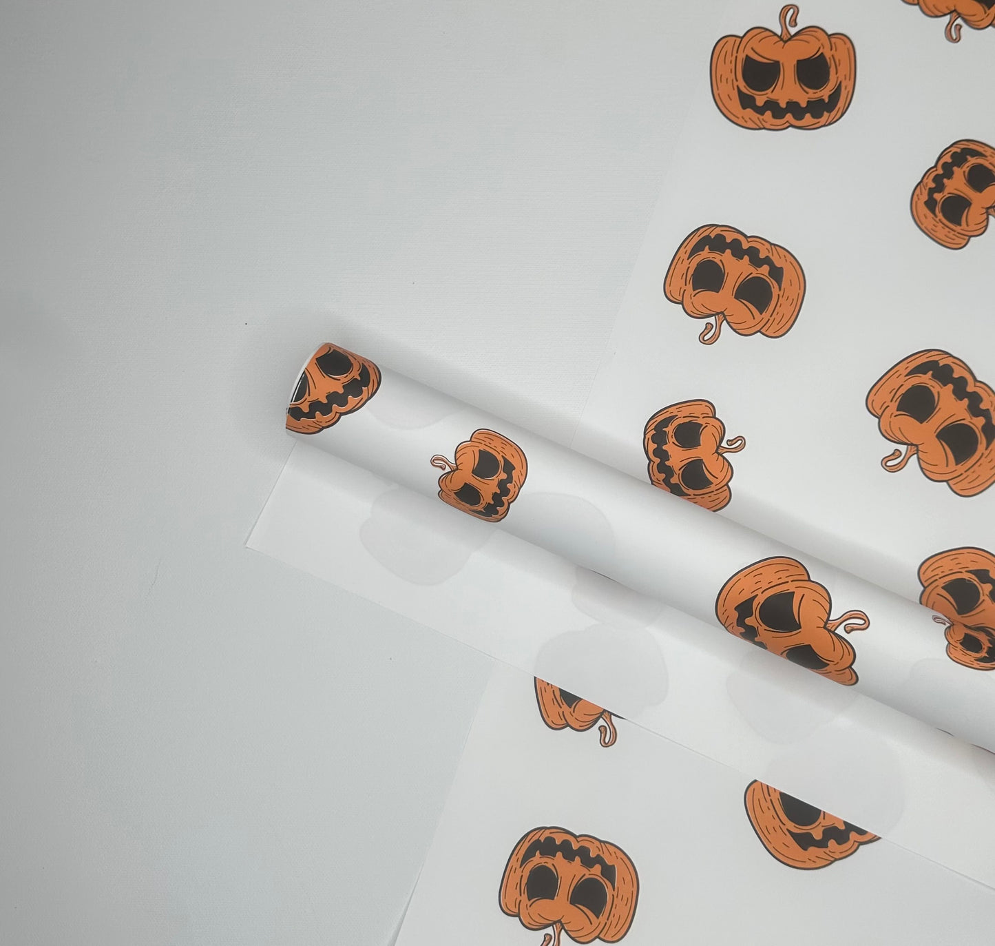 Scary Pumpkin Halloween Floral Paper