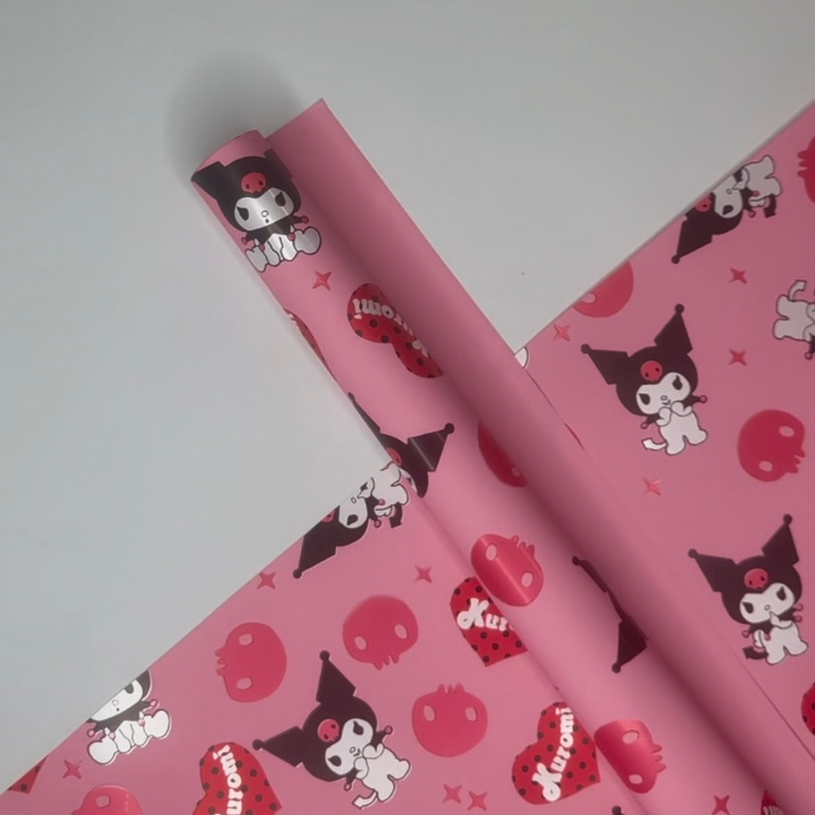 Kuromi Heart Floral Wrapping Paper