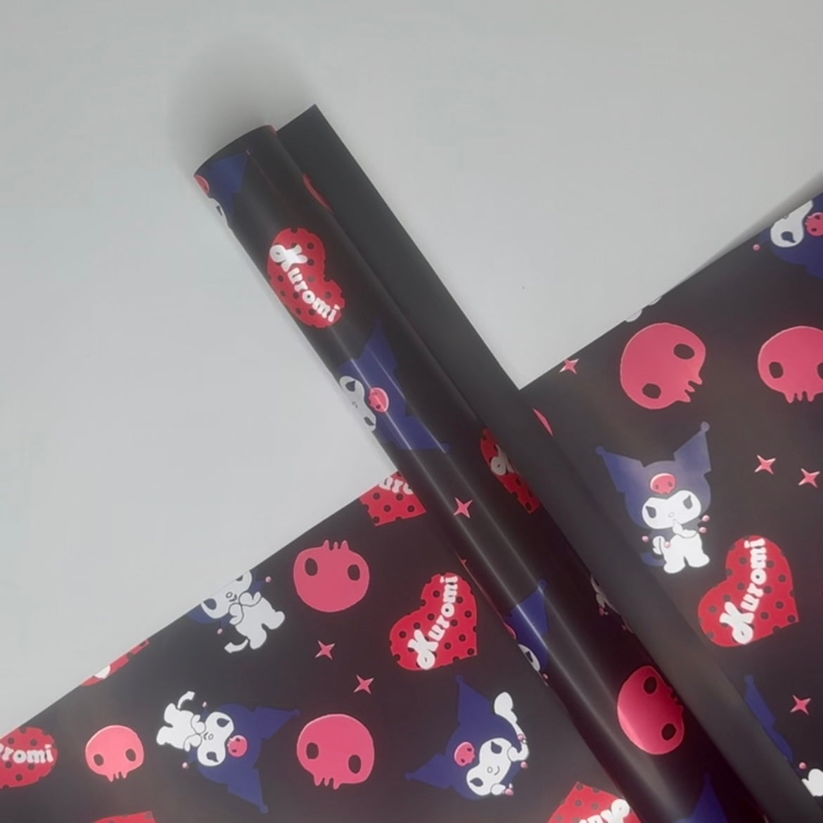 Kuromi Heart Floral Wrapping Paper