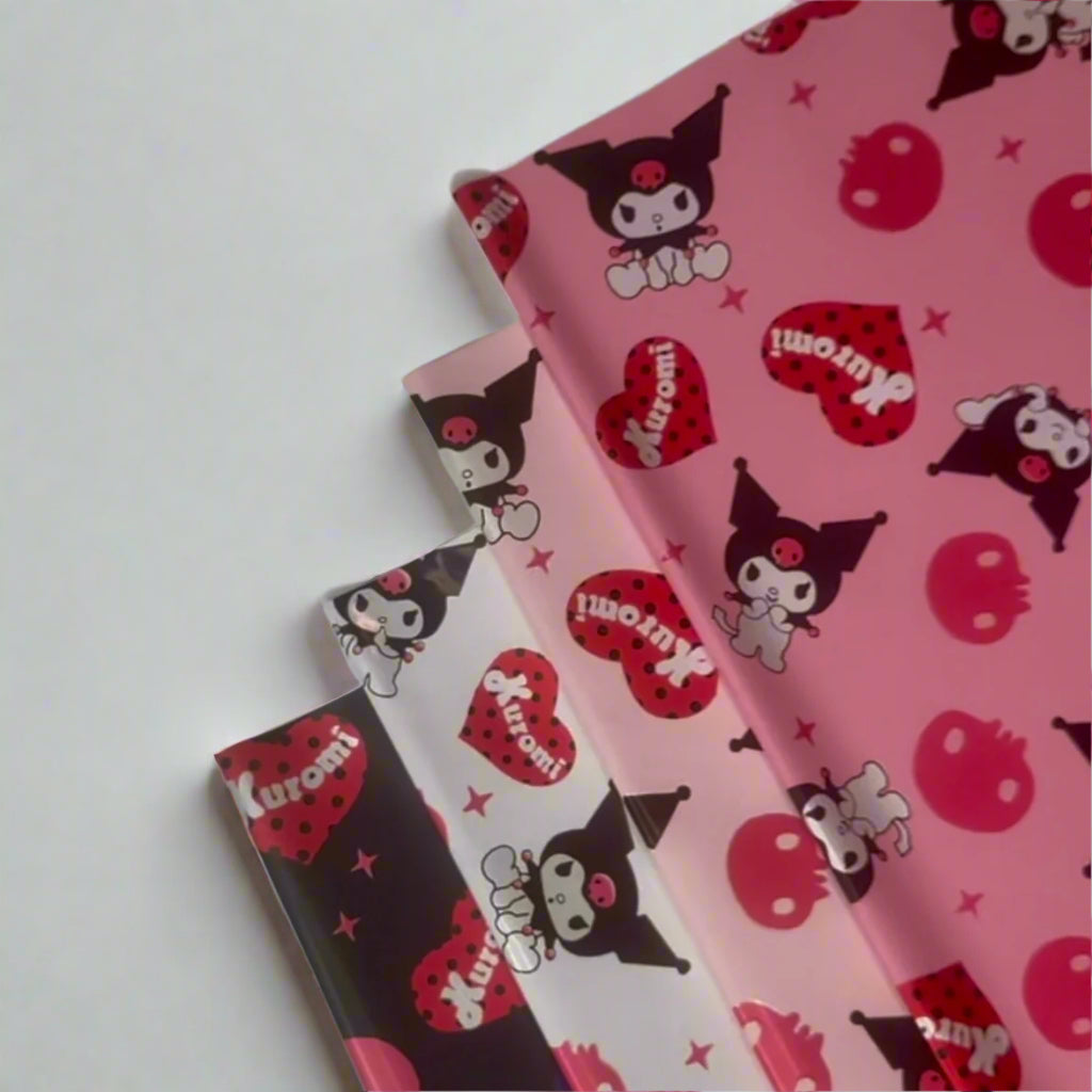 Kuromi Heart Floral Wrapping Paper