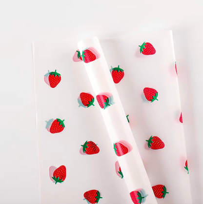 Strawberry Floral Wrapping Paper