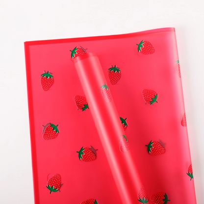 Strawberry Floral Wrapping Paper