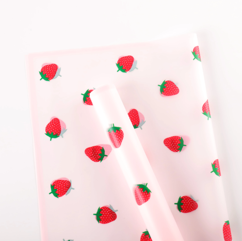 Strawberry Floral Wrapping Paper