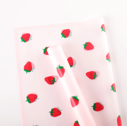 Strawberry Floral Wrapping Paper