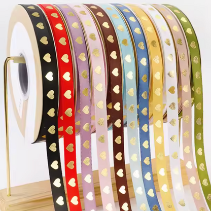 Golden Heart Ribbons