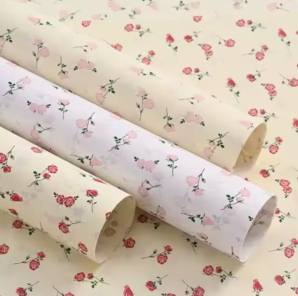 Tissue Rose Design Floral Wrap