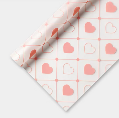 Clear Heart Floral Wrapping Paper