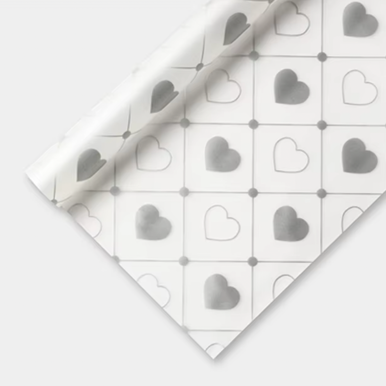 Clear Heart Floral Wrapping Paper