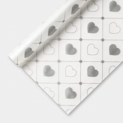 Clear Heart Floral Wrapping Paper