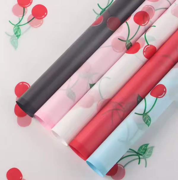 Cherry Flower Wrapping Paper | Waterproof Bouquet Wrapping Paper