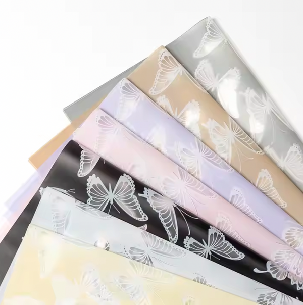 Butterfly Pattern Flower Wrapping Paper | Premium Bouquet Packaging
