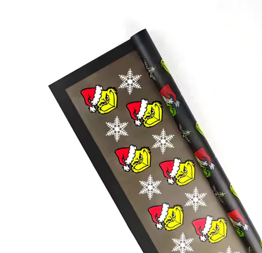 Grinch Floral Wrapping Paper