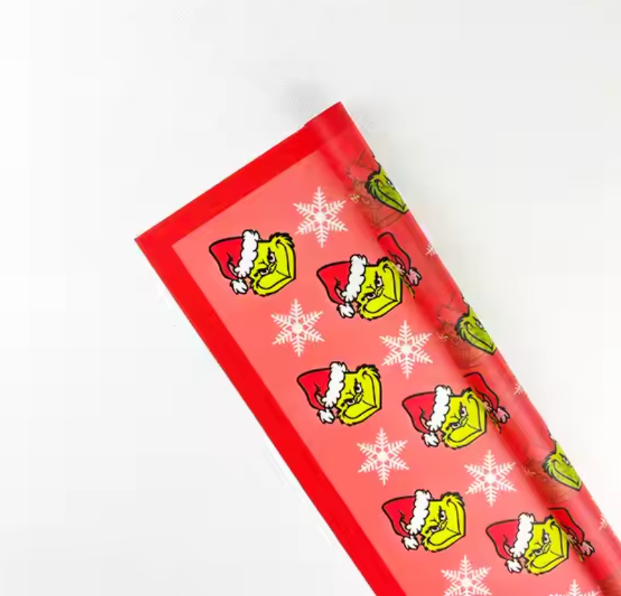 Grinch Floral Wrapping Paper