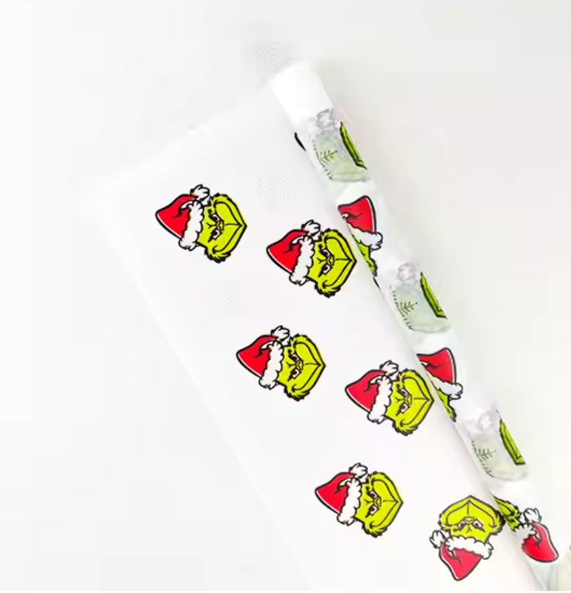 Grinch Floral Wrapping Paper