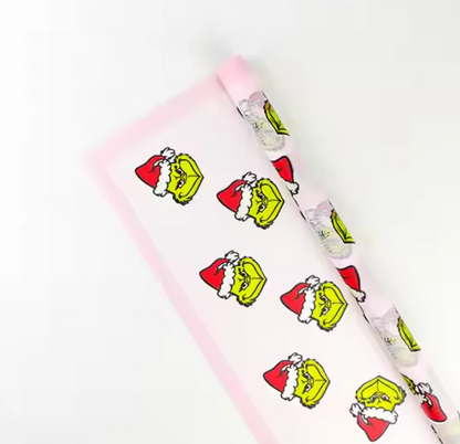 Grinch Floral Wrapping Paper