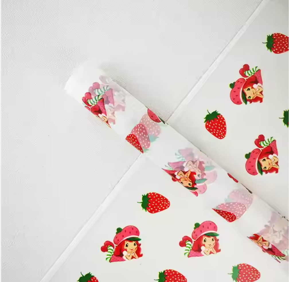 Strawberry Short Cake Floral Wrapping Paper