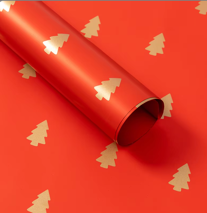 Christmas Theme Floral Wrapping Paper