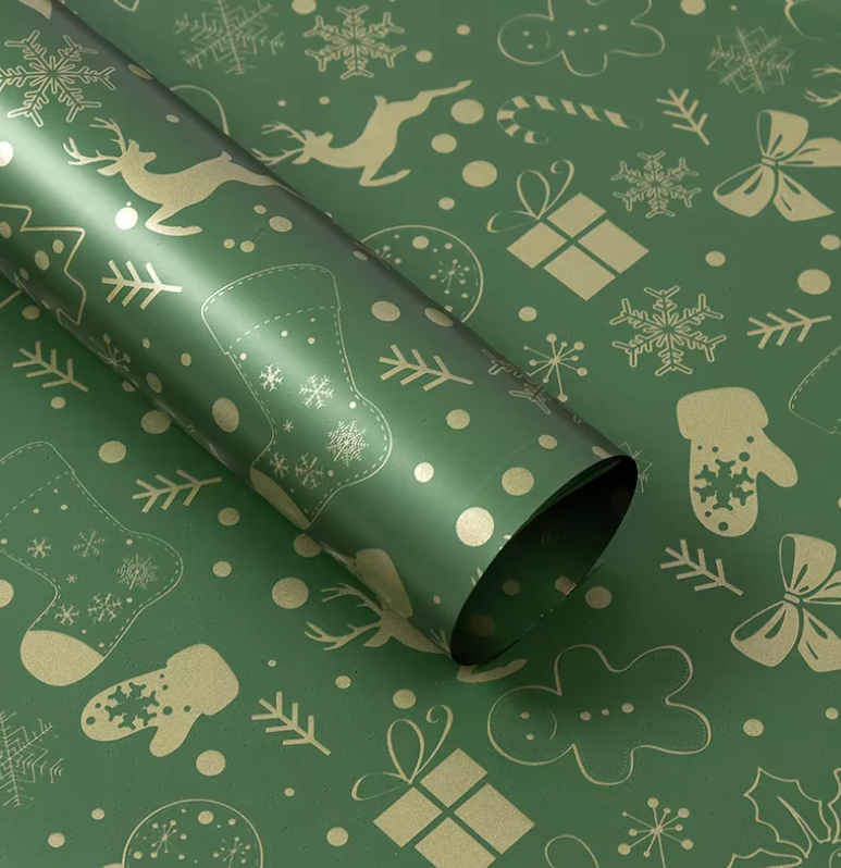 Christmas Theme Floral Wrapping Paper