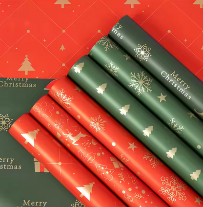 Christmas Theme Floral Wrapping Paper