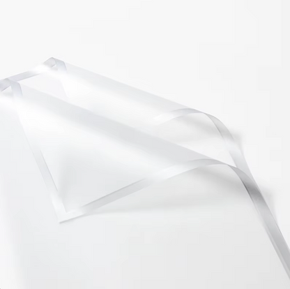Transparent Floral Wrapping With Solid Color Edge