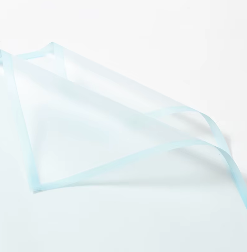 Transparent Floral Wrapping With Solid Color Edge