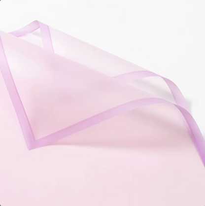 Transparent Floral Wrapping With Solid Color Edge