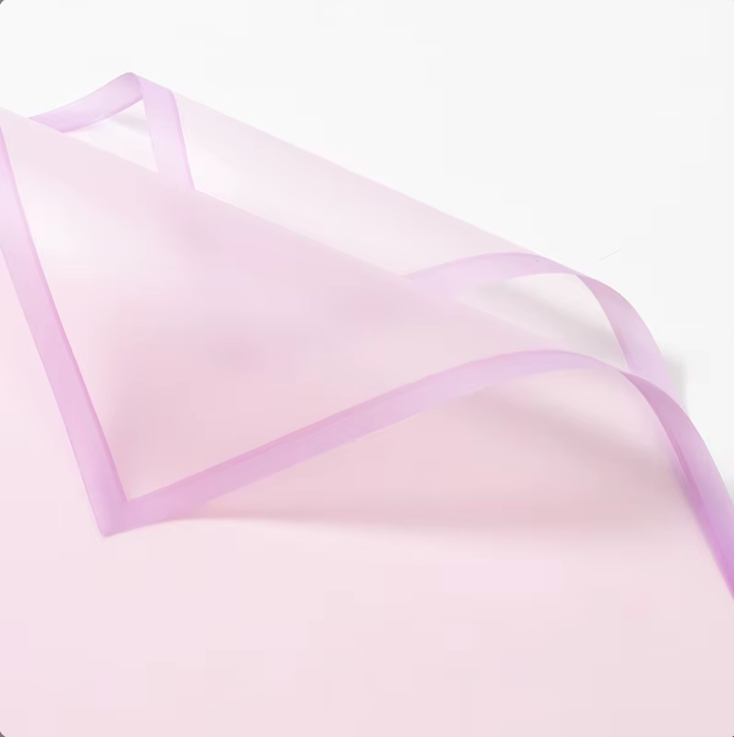 Transparent Floral Wrapping With Solid Color Edge