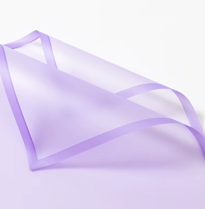 Transparent Floral Wrapping With Solid Color Edge