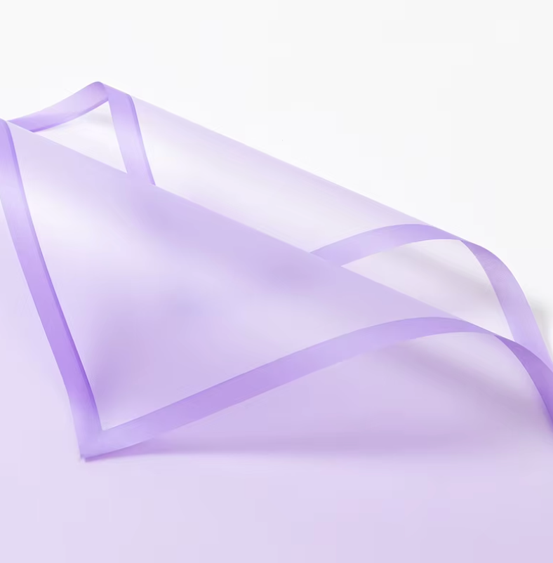 Transparent Floral Wrapping With Solid Color Edge