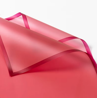 Transparent Floral Wrapping With Solid Color Edge