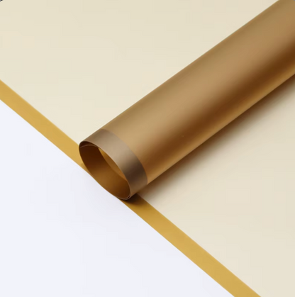 Transparent Floral Wrapping With Solid Color Edge