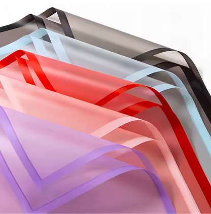 Transparent Floral Wrapping With Solid Color Edge