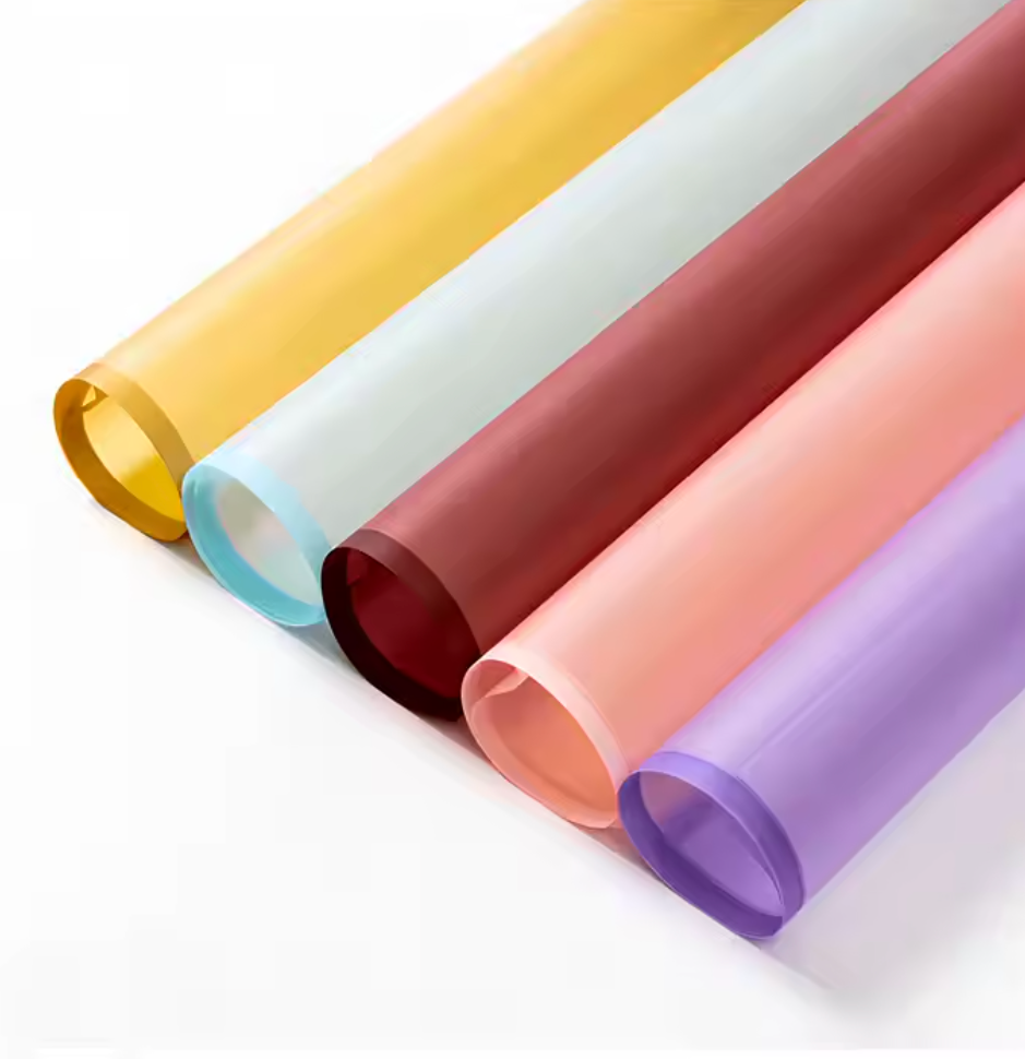 Transparent Floral Wrapping With Solid Color Edge