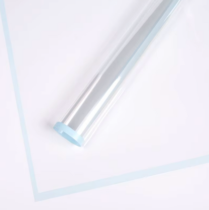 Colored Border Transparent Floral Wrapping Paper