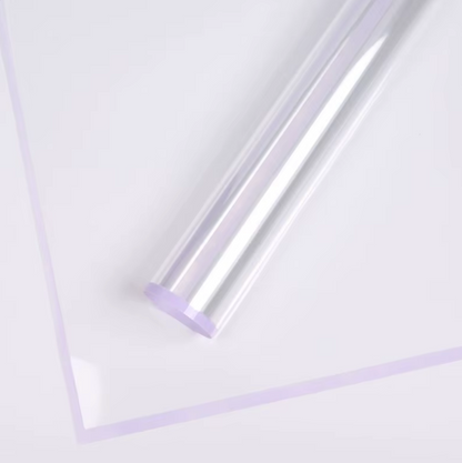 Colored Border Transparent Floral Wrapping Paper