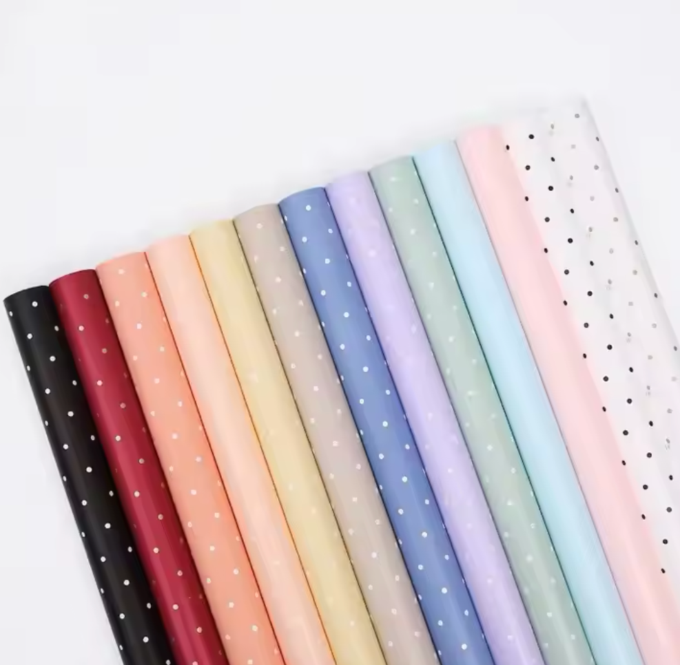 Polka Dots Floral Wrapping Paper